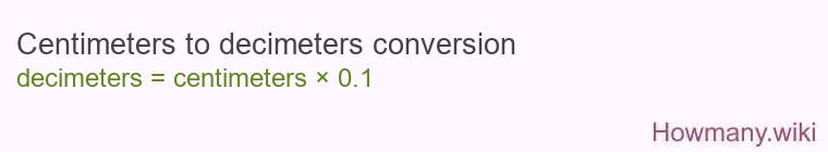 Centimeters to decimeters conversion