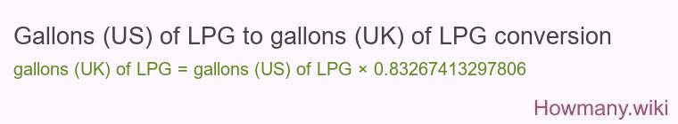 Gallons (US) of LPG to gallons (UK) of LPG conversion