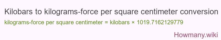 Kilobars to kilograms-force per square centimeter conversion