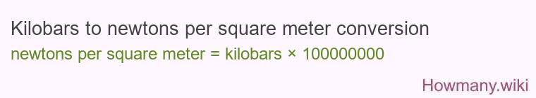 Kilobars to newtons per square meter conversion