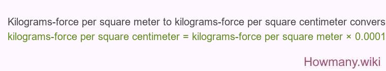 Kilograms-force per square meter to kilograms-force per square centimeter conversion