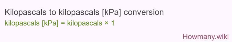 Kilopascals to kilopascals [kPa] conversion
