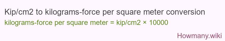 Kip/cm2 to kilograms-force per square meter conversion