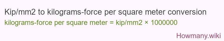 Kip/mm2 to kilograms-force per square meter conversion