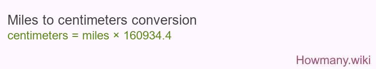 Miles to centimeters conversion