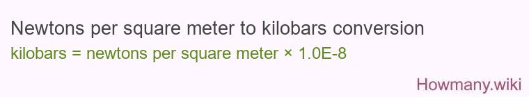 Newtons per square meter to kilobars conversion