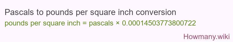 Pascals to pounds per square inch conversion
