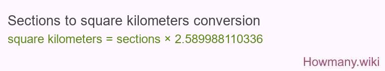 Sections to square kilometers conversion