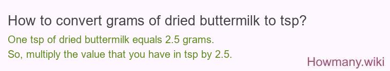 How to convert grams of dried buttermilk to tsp?