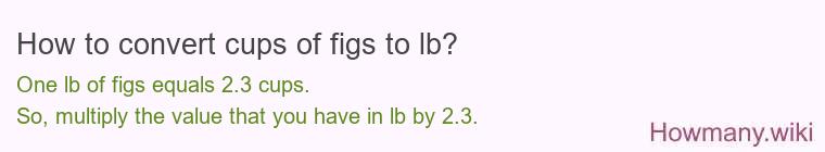 How to convert cups of figs to lb?