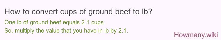 How to convert cups of ground beef to lb?
