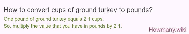 How to convert cups of ground turkey to pounds?