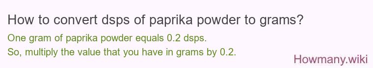 How to convert dsps of paprika powder to grams?
