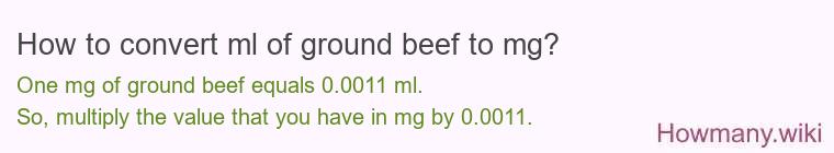 How to convert ml of ground beef to mg?