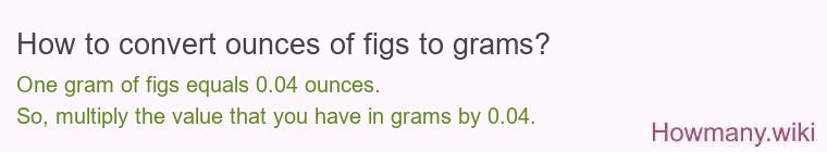 How to convert ounces of figs to grams?
