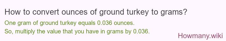 How to convert ounces of ground turkey to grams?
