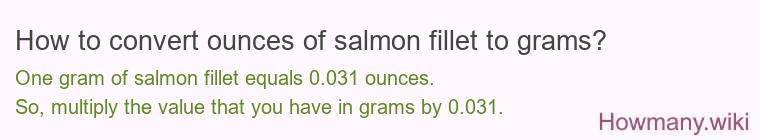 How to convert ounces of salmon fillet to grams?
