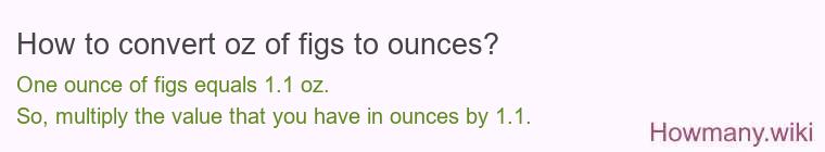 How to convert oz of figs to ounces?