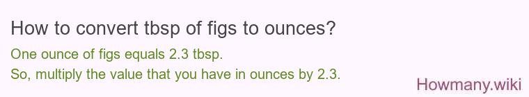 How to convert tbsp of figs to ounces?