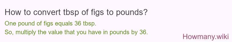 How to convert tbsp of figs to pounds?