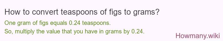 How to convert teaspoons of figs to grams?