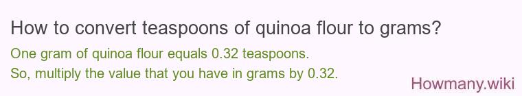 How to convert teaspoons of quinoa flour to grams?