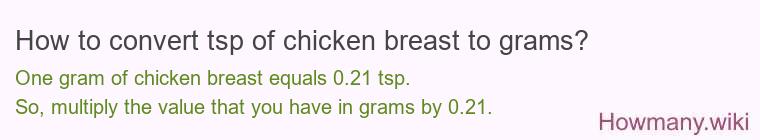 How to convert tsp of chicken breast to grams?