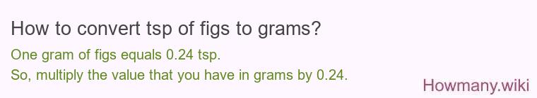 How to convert tsp of figs to grams?